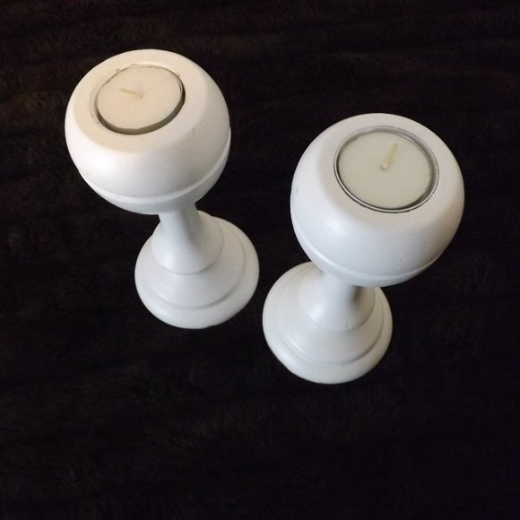 Hobby Lobby Accents Set Of 2 Hobby Lobby Wooden Candlesticks Poshmark